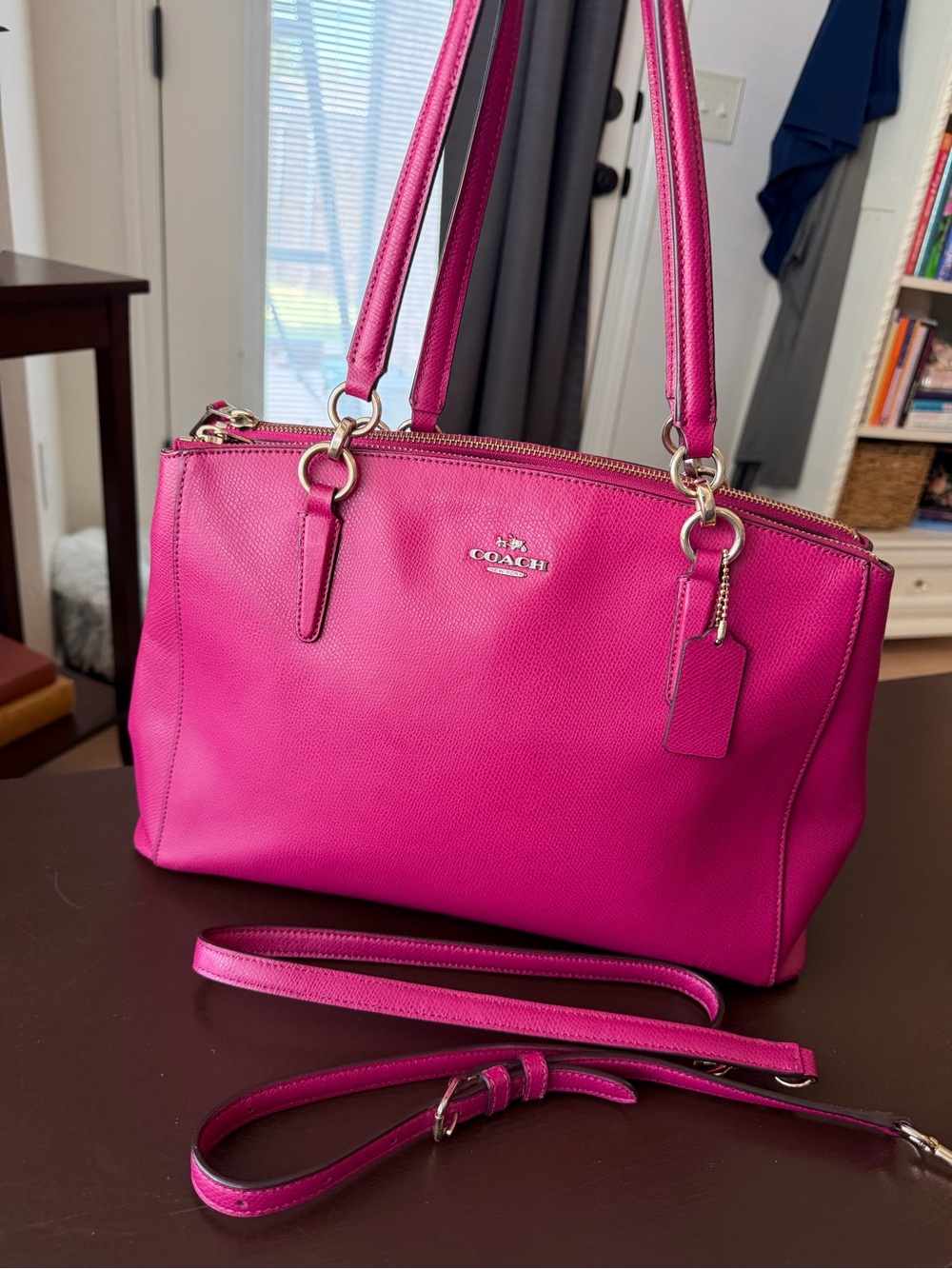 COACH Christie Carryall Hot Pink/Fuschia F36606 Crossbody or Shoulder Bag